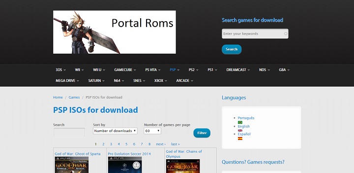 Portal ROMS situs download game PSP