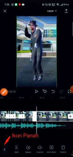 UI Aplikasi CapCut Untuk Membuat Video  PUBG