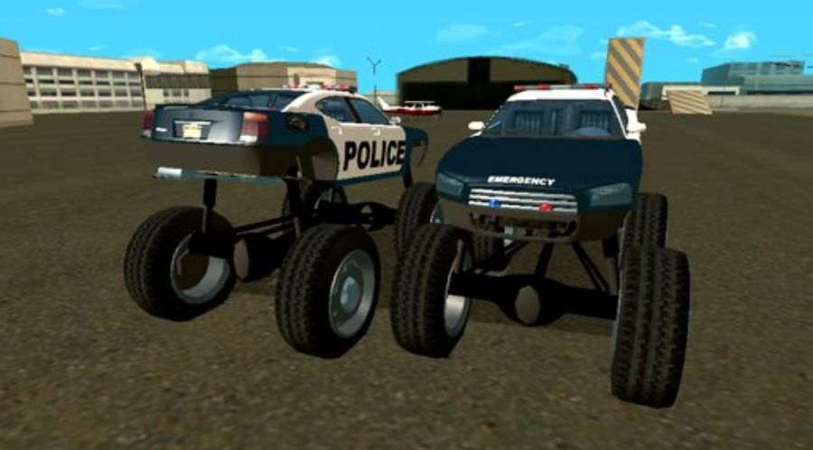 Mod Mobil di GTA SA Android Police Monster Truck Buffalo