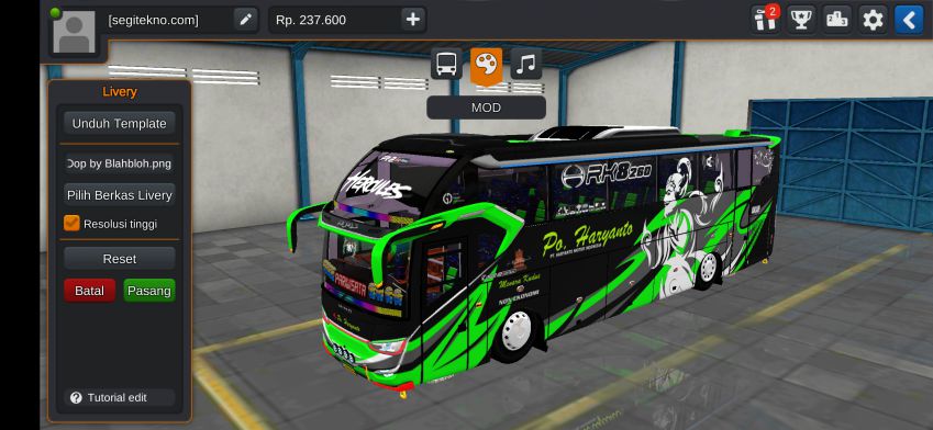 Mod Bussid PO Haryanto XHD
