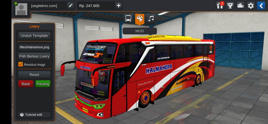 Download Mod Bussid Sumatera JB3+ SHD Non Facelift 