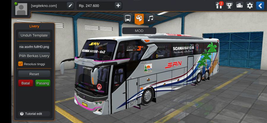 Download Mod Bussid Sumatera SHD Scania K410 IB 8