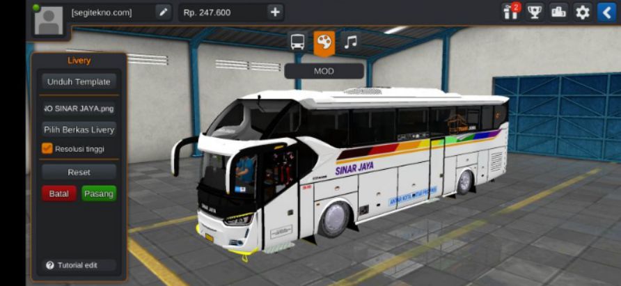 Download Mod Bussid XHD Sinar Jaya