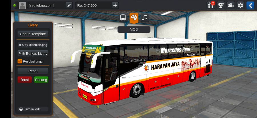 Download Mod Bussid Scorpion X Harapan Jaya