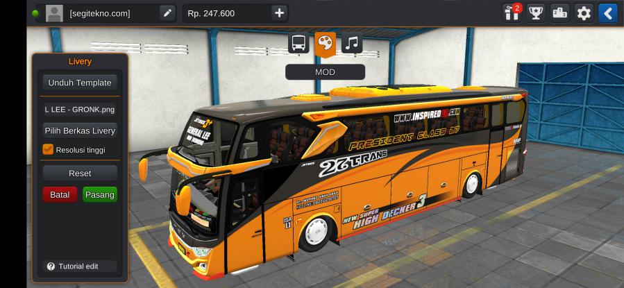 Download Mod Bussid 27 Trans JB3+ Voyager Hino