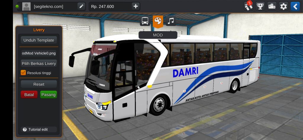 Download Mod Bussid & Livery DAMRI SR1 Old