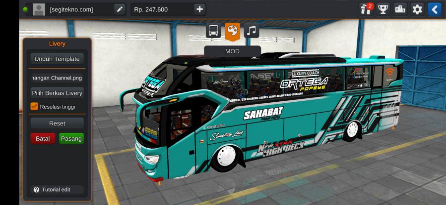 Download Livery & Mod Bussid Sahabat SR2 XHD Hino