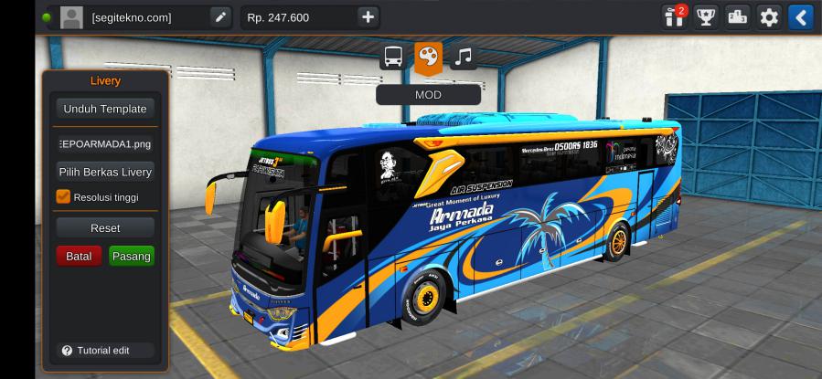 Koleksi Mod Bussid Armada Jaya Perkasa HDD SG