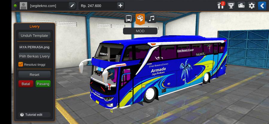 Koleksi Mod Bussid Armada Jaya Perkasa JB3+ SHD