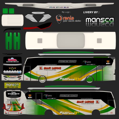 Download Livery & Mod Bussid Maju Lancar XHD Rombak JB3