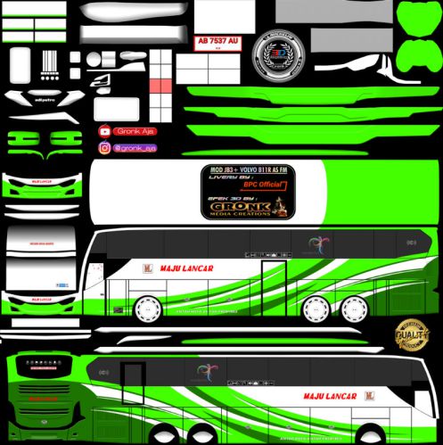 Download Livery & Mod Bussid Maju Lancar JB3+ Volvo B11R