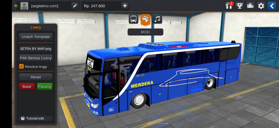 Download Livery & Mod Bussid Merdeka Old Setra