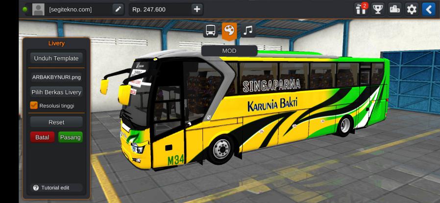 Download Livery & Mod Bussid Karunia Bakti SR1