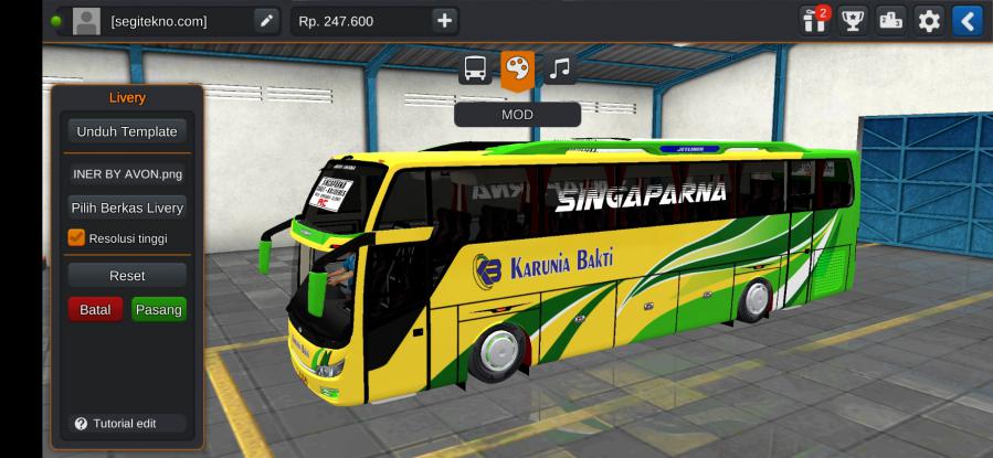 Download Livery & Mod Bussid Karunia Bakti Jetliner HDD