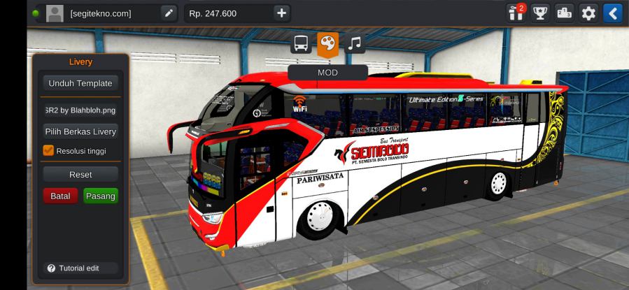 Mod Bussid Sembodo SR2 XHD Prime