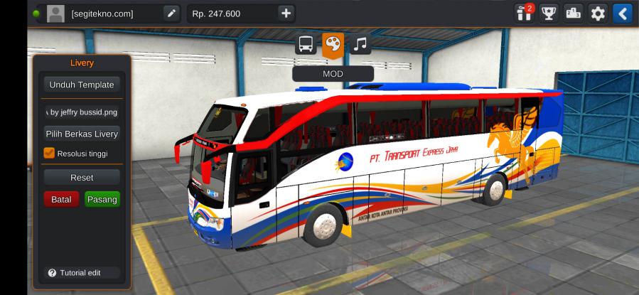 Mod & Livery Bussid Transport Express MPGT