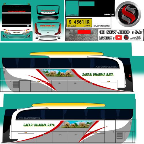 Download Mod & Livery Bussid Safari Dharma Raya JBHD Ori