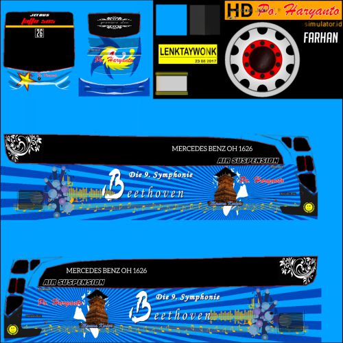 Download Livery Bussid Bus HD PO. Haryanto