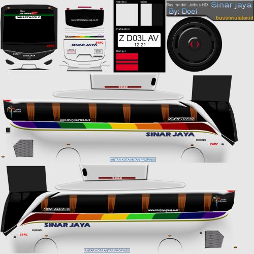 Download Livery Bussid Bus HD Sinar Jaya