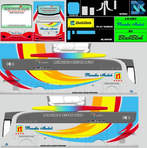 Download Livery Bussid Bus HD Rosalina Indah