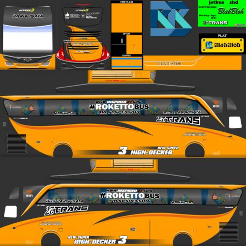 Download Livery Bussid Bus SHD 27 Trans