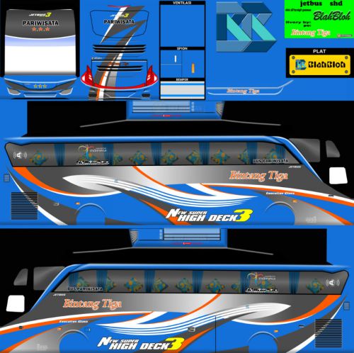 Download Livery Bussid Bus SHD Bintang Tiga