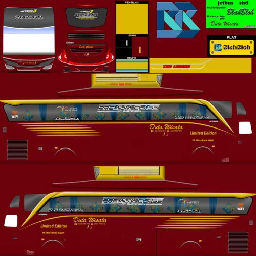 Download Livery Bussid Bus SHD Duta Wisata