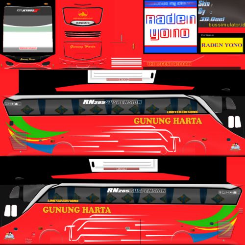 Download Livery Bussid Bus SHD Gunung Harta Red